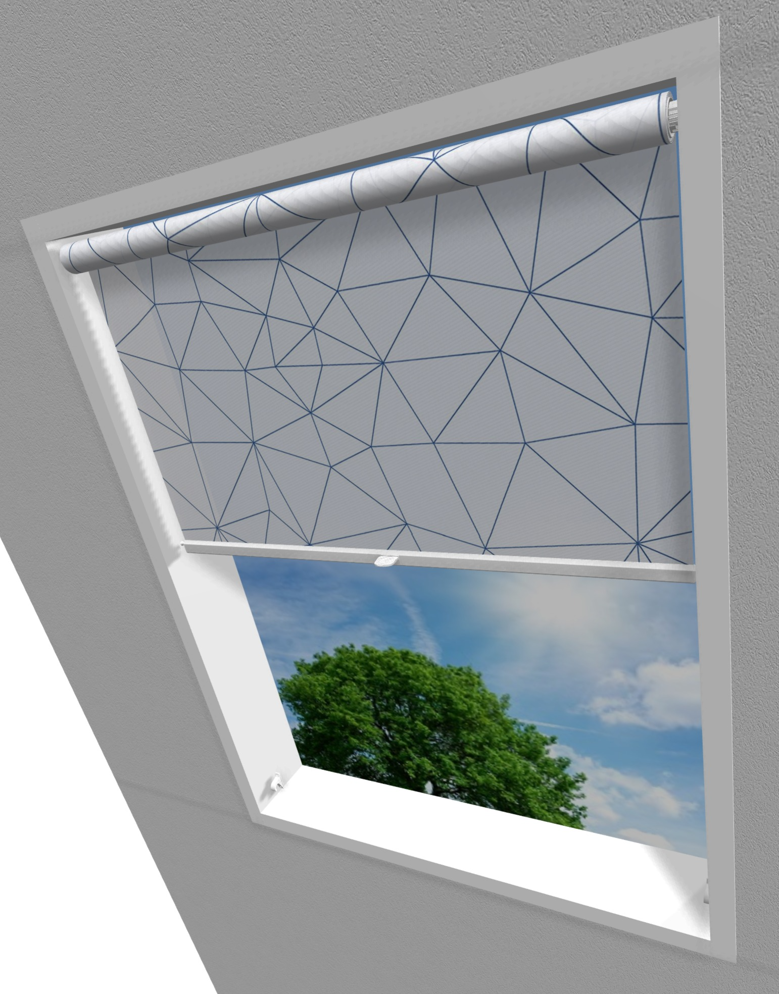 Graues Dachfensterplissee